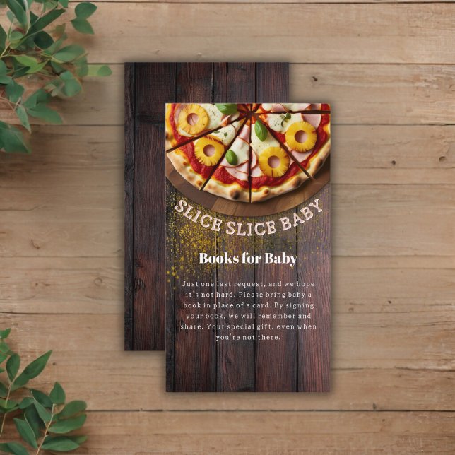 Rustic Slice Slice Pizza Baby Shower Enclosure Card (Creator Uploaded)