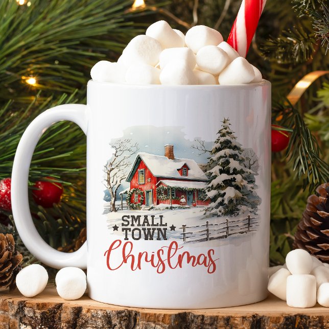Rustic Small Town Christmas Farmhouse Coffee Mug (Creator Uploaded)