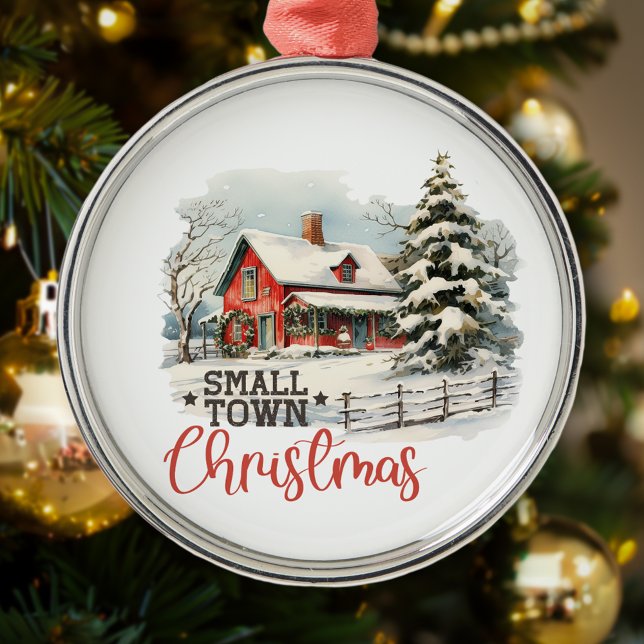Rustic Small Town Christmas Farmhouse Metal Tree Decoration (Creator Uploaded)
