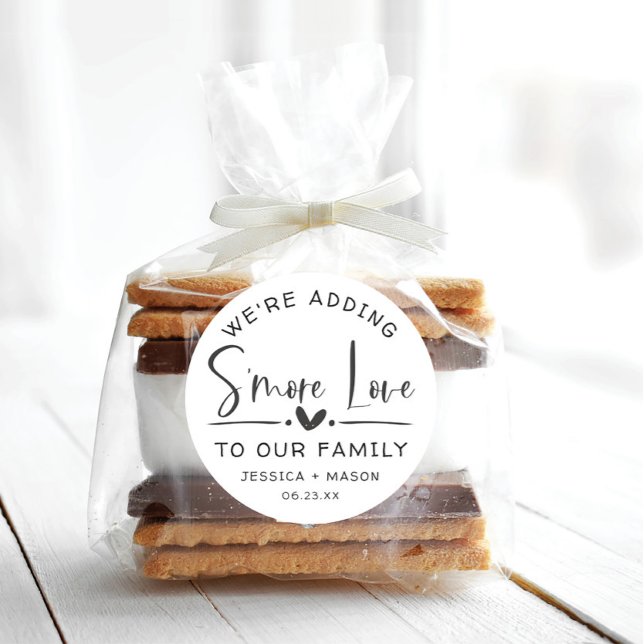 Rustic S'more Love Favour  Classic Round Sticker (Creator Uploaded)