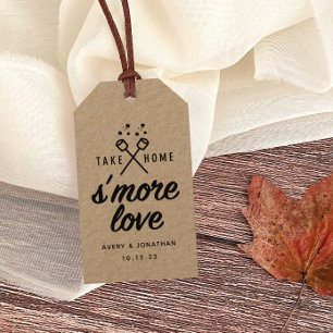 Rustic S'more Love Kraft Wedding Favour Tags