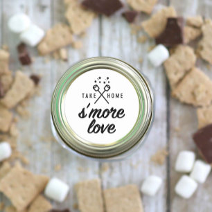 Rustic S'more Love Wedding Favour  Classic Round Sticker