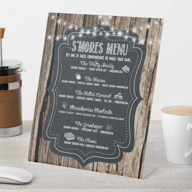 Rustic S'mores Bar Poster Print Wedding Sign  (In SItu)