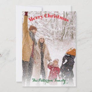 Rustic Snow Family Christmas Photo Memories Holiday Card