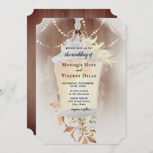 Rustic Snow Lantern Invitation
