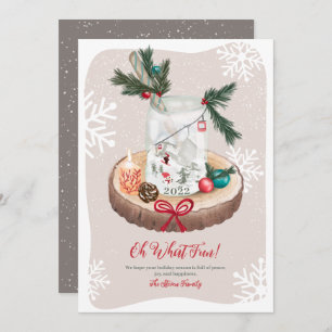 Rustic snow wood Christmas illustrations Holiday Card