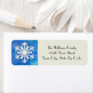 Rustic Snowflake Blue Watercolor Winter Holiday