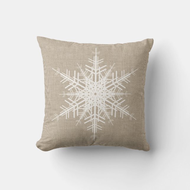 Rustic Snowflake Holiday Cushion (Front)