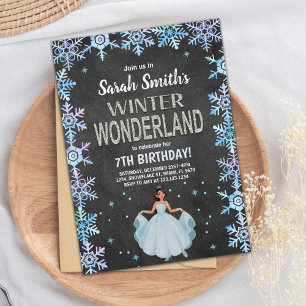 Rustic Snowflake Party Theme Invitation