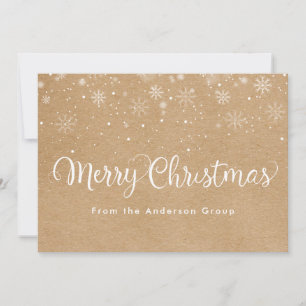 Rustic Snowflakes Business Company Holiday Card