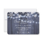 Rustic snowflakes winter photo wedding save date