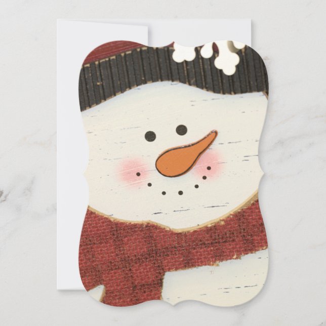 Rustic snowman invitation (Front)