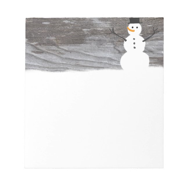 Rustic Snowman Notepad (Front)