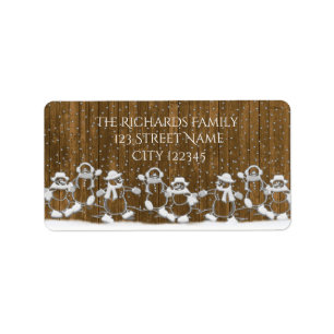 Rustic Snowman Return Address Labels