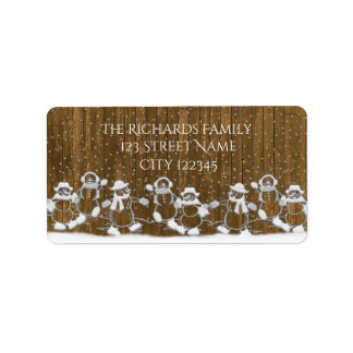 Rustic Snowman Return Address Labels
