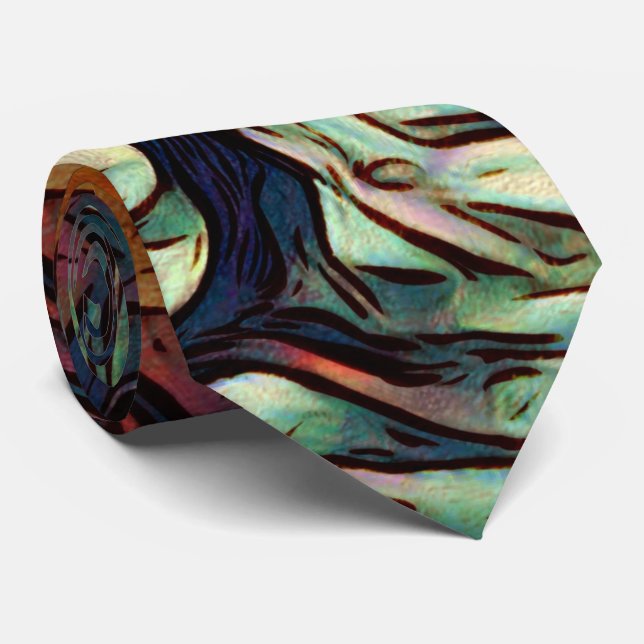 Rustic snowy winter forest tree tie (Rolled)