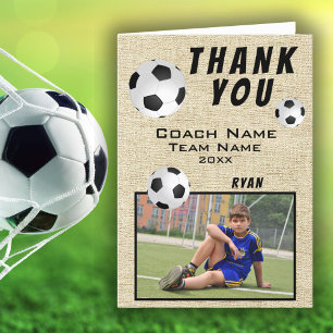 Rustic Soccer Football Sports Thank you Coach