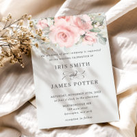 Rustic Soft Blush Pink Floral Greenery Wedding