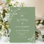 Rustic Soft Sage Green Wildflower Boho Wedding Invitation<br><div class="desc">This lovely rustic wedding invitation features a beautiful soft sage green background with hand-drawn wildflowers and elegant typography. It's the perfect design for a rustic yet elegant wedding! See the collection for coordinating items.</div>
