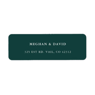 Rustic Solid Hunter Green Wedding Label