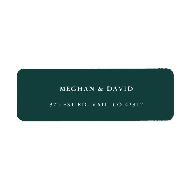 Rustic Solid Hunter Green Wedding Label (Front)