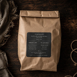 Rustic Sourdough Bread Ingredients Label Sticker