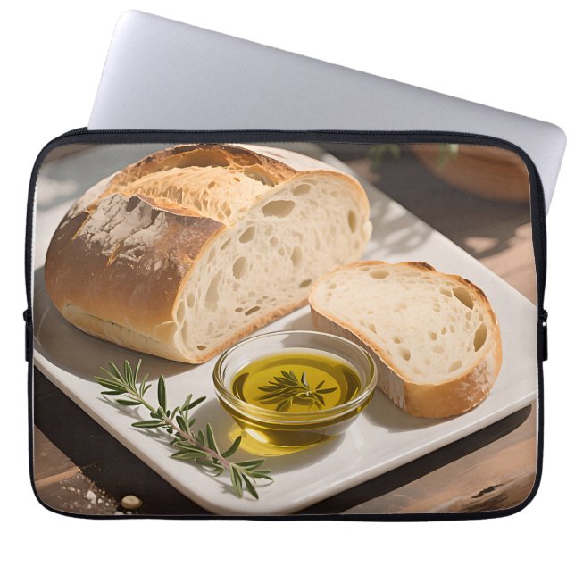 Rustic Sourdough Bread Olive Oil Laptop Sleeve (Front)