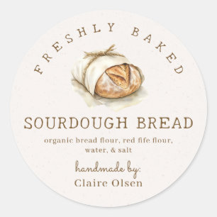 Rustic Sourdough Ingredients Classic Round Sticker