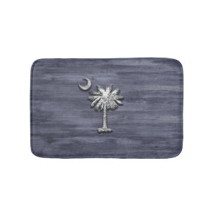 Rustic South Carolina Palmetto and Moon Bath Mat