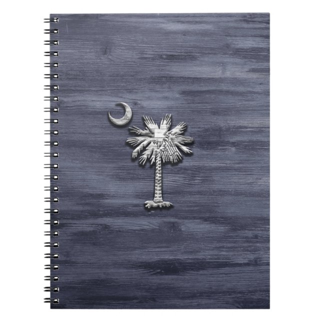 Rustic South Carolina Palmetto and Moon Notebook (Front)