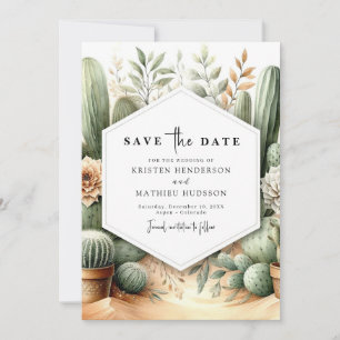 Rustic Southern Cactus Wedding Save The Date