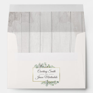Rustic Southern Cotton Boll Botanical Invitation Envelope