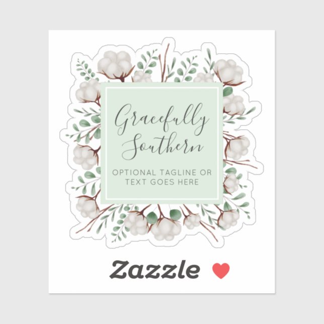 Rustic Southern Cotton Boll Flowers Boutique Logo (Sheet)