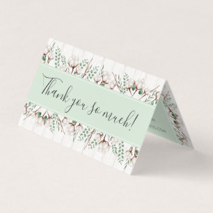 Rustic Southern Cotton Flowers on Wood Thank You