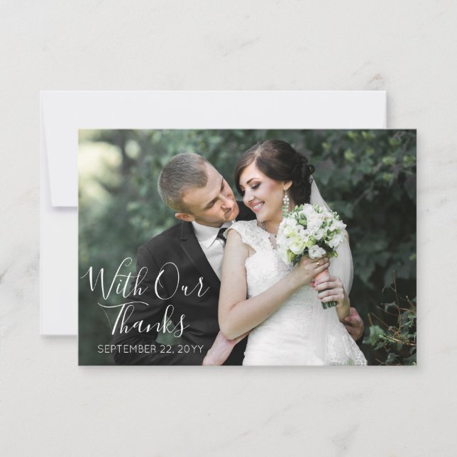 Rustic Southern Cotton & Wood Wedding Thank You Card (Front)