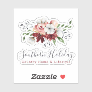 Rustic Southern Country Cotton Floral Shop Logo