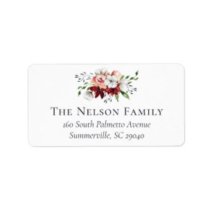 Rustic Southern Floral & Cotton Return Address Label