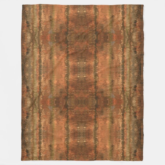 Rustic Southwest Brown Patterned Fleece Blanket (Front)
