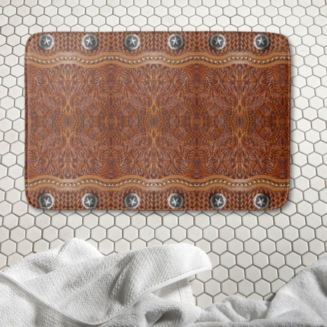 Rustic Southwest Cowboy Western Country Pattern  Bath Mat (Rustic Southwest Cowboy Western Country Pattern Bath Mat)