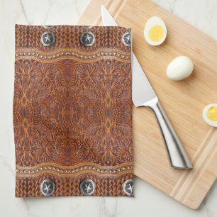 Rustic Southwest Farmhouse Cowboy Western Country  Tea Towel
