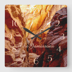 Rustic Southwest Slot Canyon NV Clock Personalised