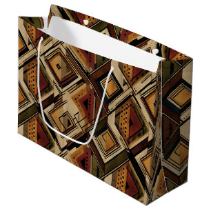 Rustic Southwestern Stripe Pattern (1) Large Gift Bag