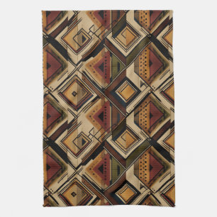 Rustic Southwestern Stripe Pattern (1) Tea Towel