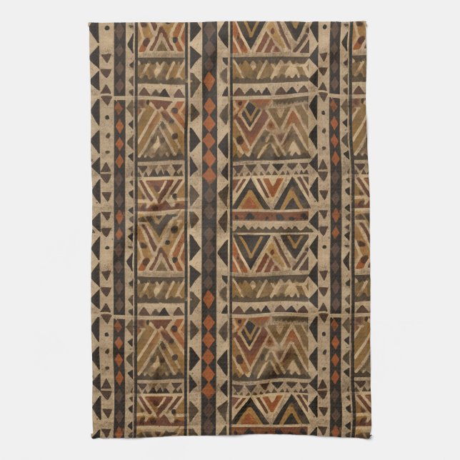 Rustic Southwestern Stripe Pattern (2) Tea Towel (Vertical)