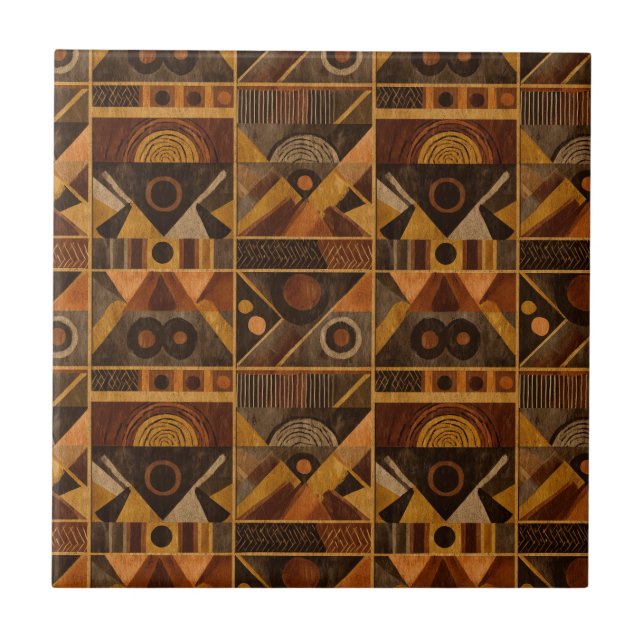 Rustic Southwestern Stripe Pattern (4) Tile (Front)