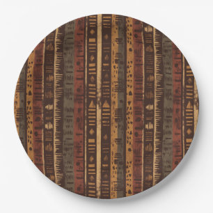 Rustic Southwestern Stripe Pattern (5) Paper Plate