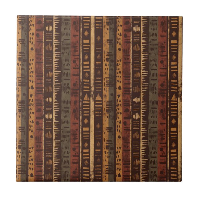 Rustic Southwestern Stripe Pattern (5) Tile (Front)