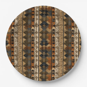 Rustic Southwestern Stripe Pattern (6) Paper Plate