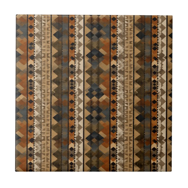 Rustic Southwestern Stripe Pattern (6) Tile (Front)