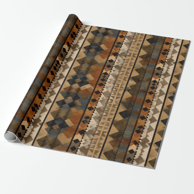 Rustic Southwestern Stripe Pattern (6) Wrapping Paper (Unrolled)